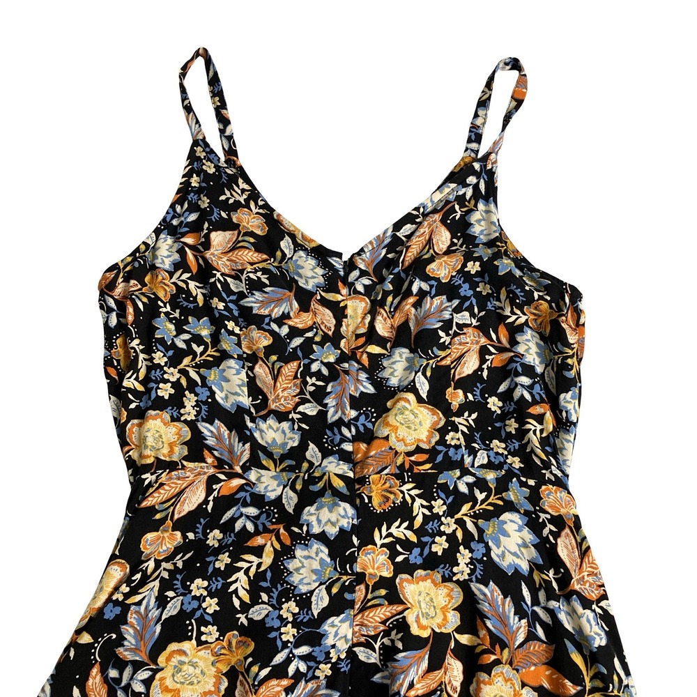 MSK Jumpsuit Womens M Black Floral Wide Leg Boho Cottagecore Flowy Sleeveless - Picture 8 of 16
